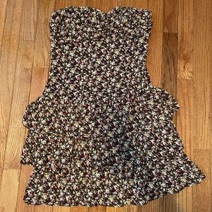 Express strapless floral print dress size Small